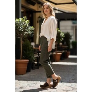 Andiamo Agermaine Brown Faux Suede Cork Wedge Buckle Clogs Mens 7.5W Wide